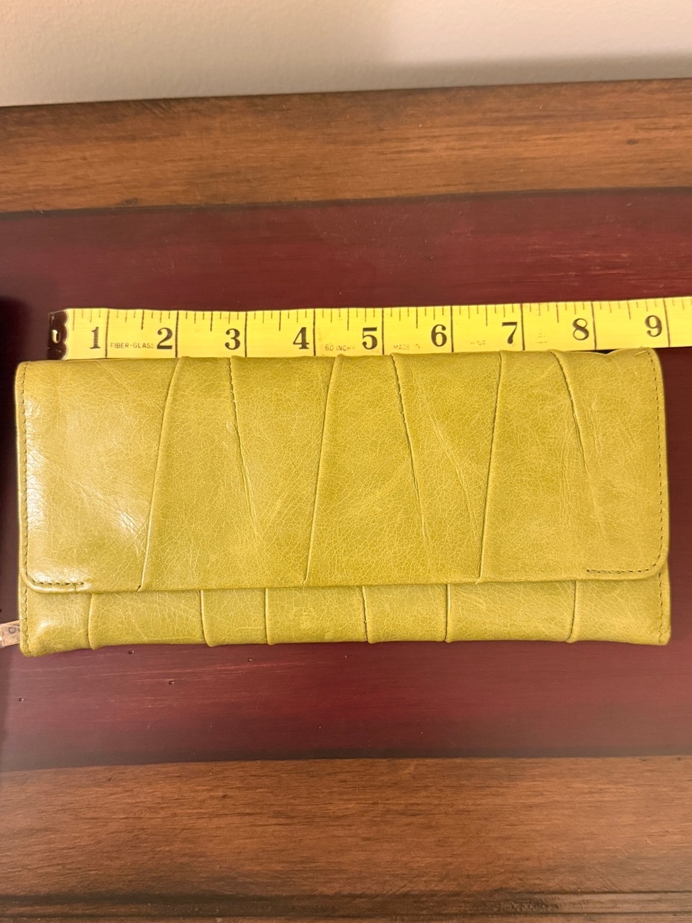 HOBO Olive Green Leather Fold Clutch - Picture 4 of 5